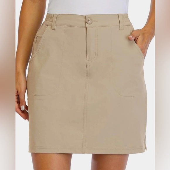 Willit Women's Skorts Golf Casual Skort Skirts UPF 50+Quick Outdoor Hiking Khaki - Picture 2 of 11